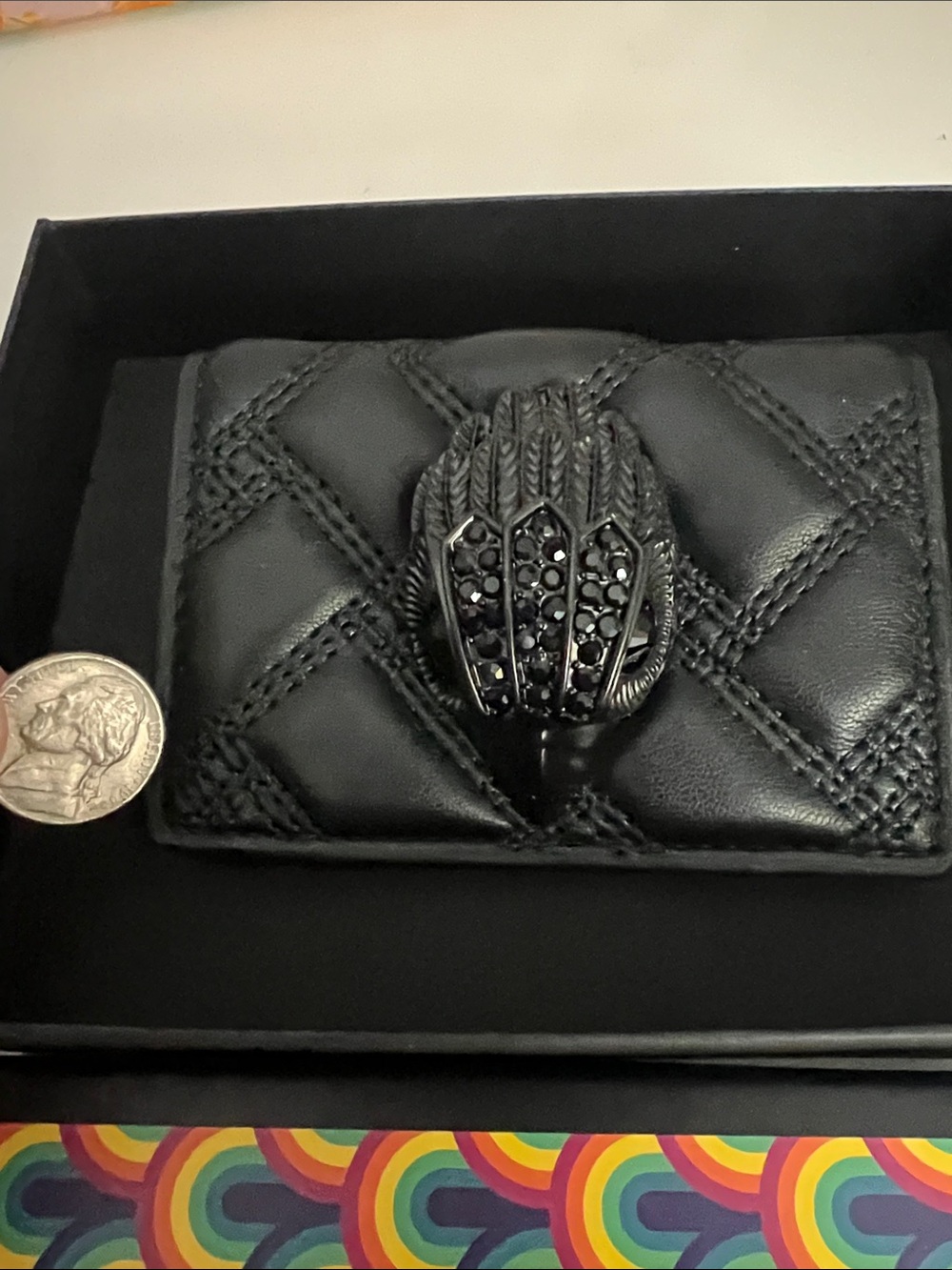Kurt Geiger micro drench bag with large rhinestone eagle detail - Picture 2 of 9